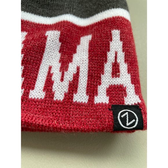 Zephyr Alabama Hitch Beanie Hat OS Cozy Knit Acrylic Red White Gray Outdoor NEW - Picture 3 of 5